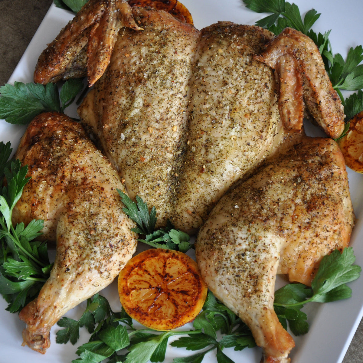 spatchcock chicken with grilled citrus